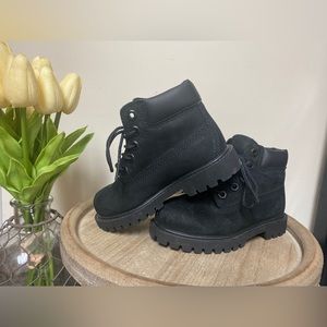 Timberland size 8 Toddler 6 inch Premium Black Nutbuck Boots Boys Girls